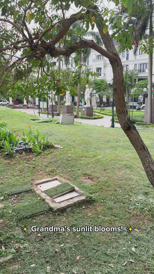 Grandma's Garden With Butterfly - Personalized Grandma Window Hanging Suncatcher Ornament