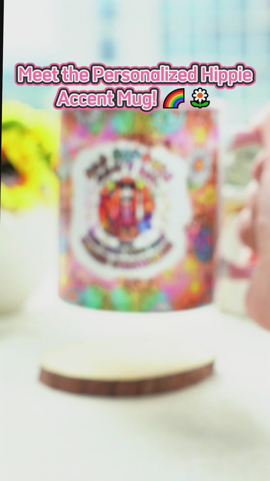 Womens Old Hippies Don't Die Fade Into Crazy Grandmas - Personalized Hippie Accent Mug