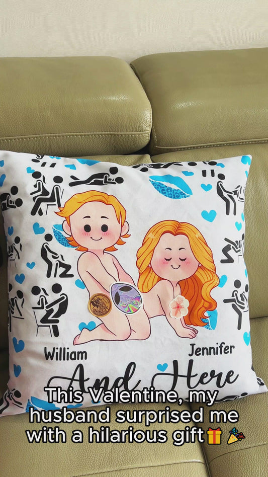 We Had Sex Here And Here - Personalized Couple Throw Pillow