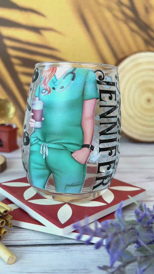 Tears Of My Patients - Personalized Nurse All Over Wine Glass