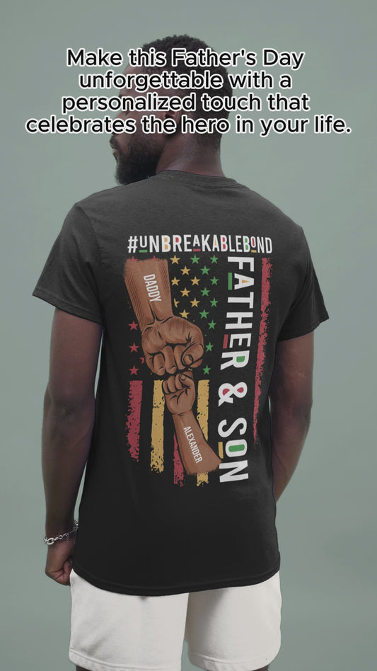 Père et fils, lien indéfectible - T-shirt et sweat à capuche personnalisés afro-américains