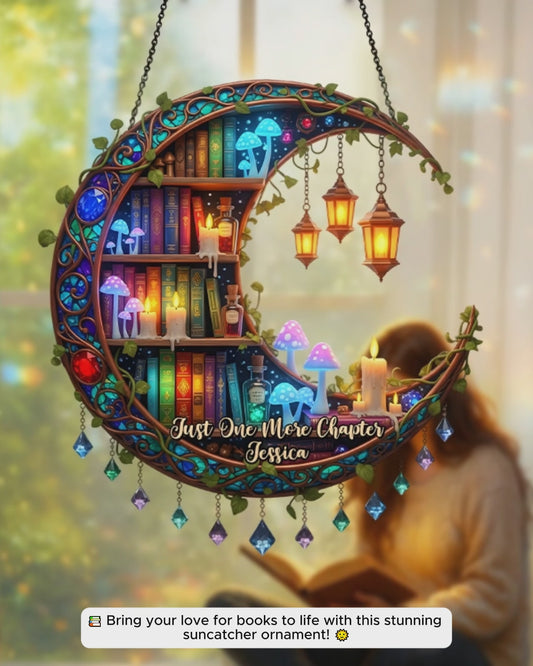 So Many Books So Little Time - Personalized Book Window Hanging Suncatcher Ornament