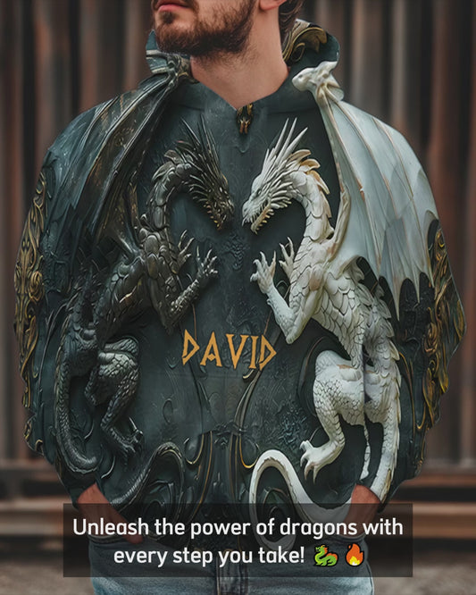 T-shirt personnalisé « J’adore les dragons » avec motif dragon intégral