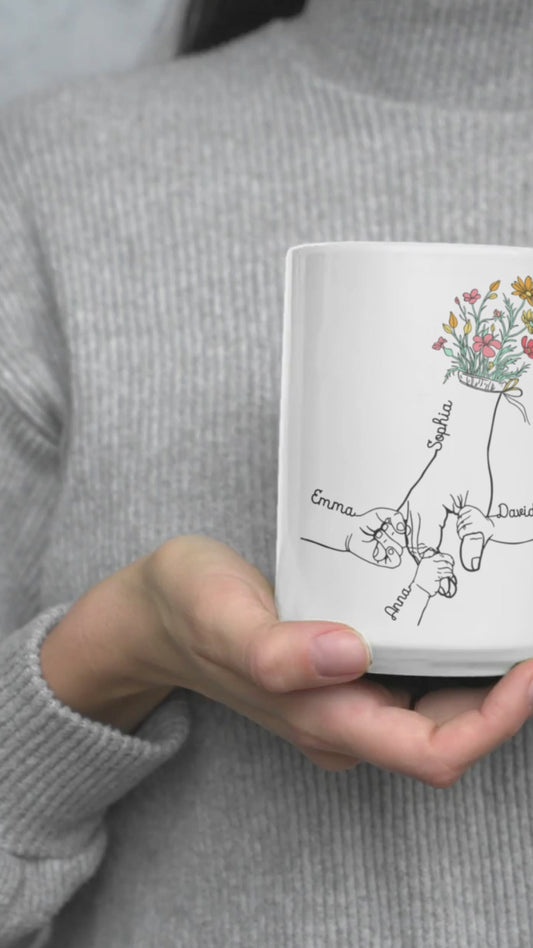 Holding Mom's Hand - Personalized Mother Mug