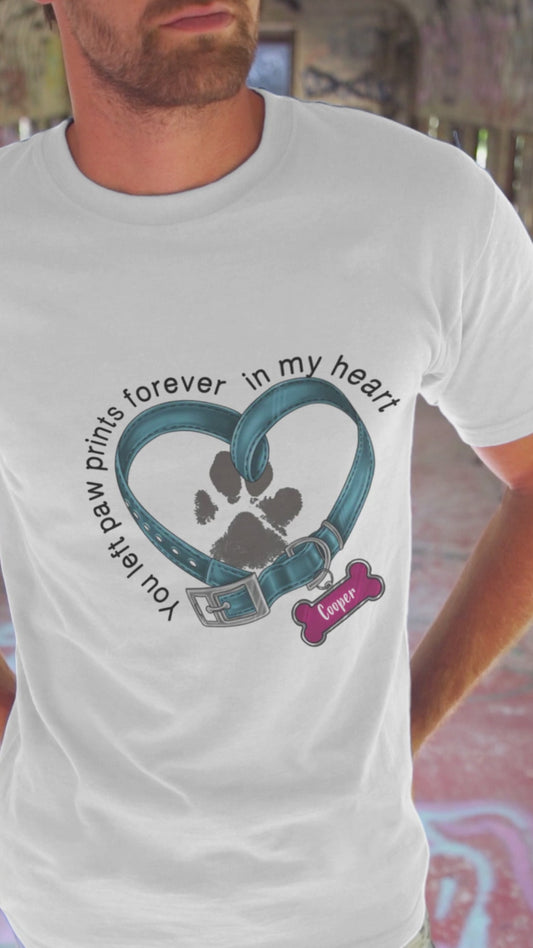 You Left Paw Prints Forever In My Heart - Personalized Dog T-shirt And Hoodie