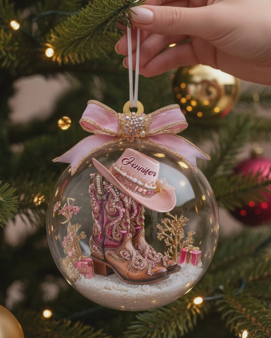 Cowgirl Boots - Personalized Cowgirl Ornament