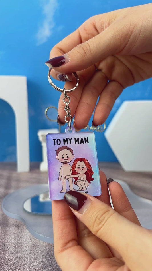 I Love You For Your Personality - Personalized Couple Couple Keychain (Printed On Both Sides)