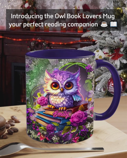 Beautiful Owl Book Lovers - Personalized Book Accent Mug