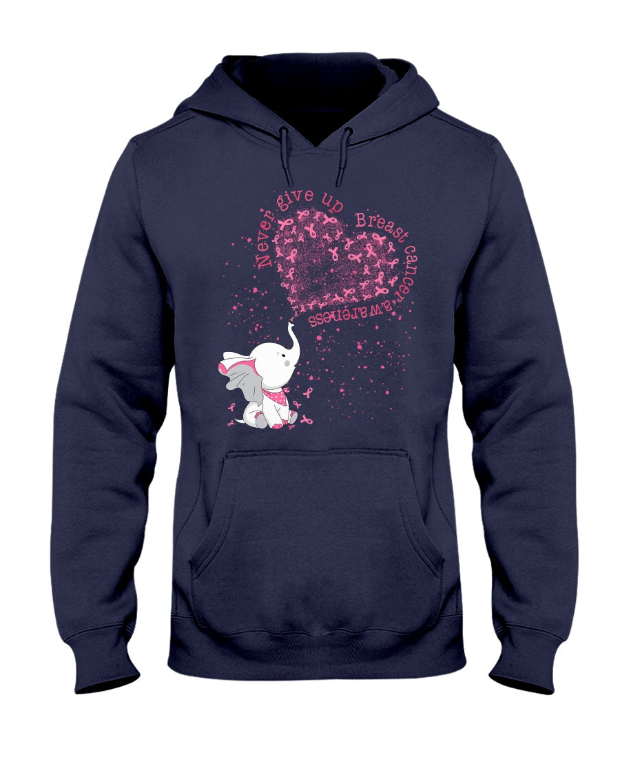 Niemals aufgeben – T-Shirt und Hoodie zur Sensibilisierung für Brustkrebs 0822