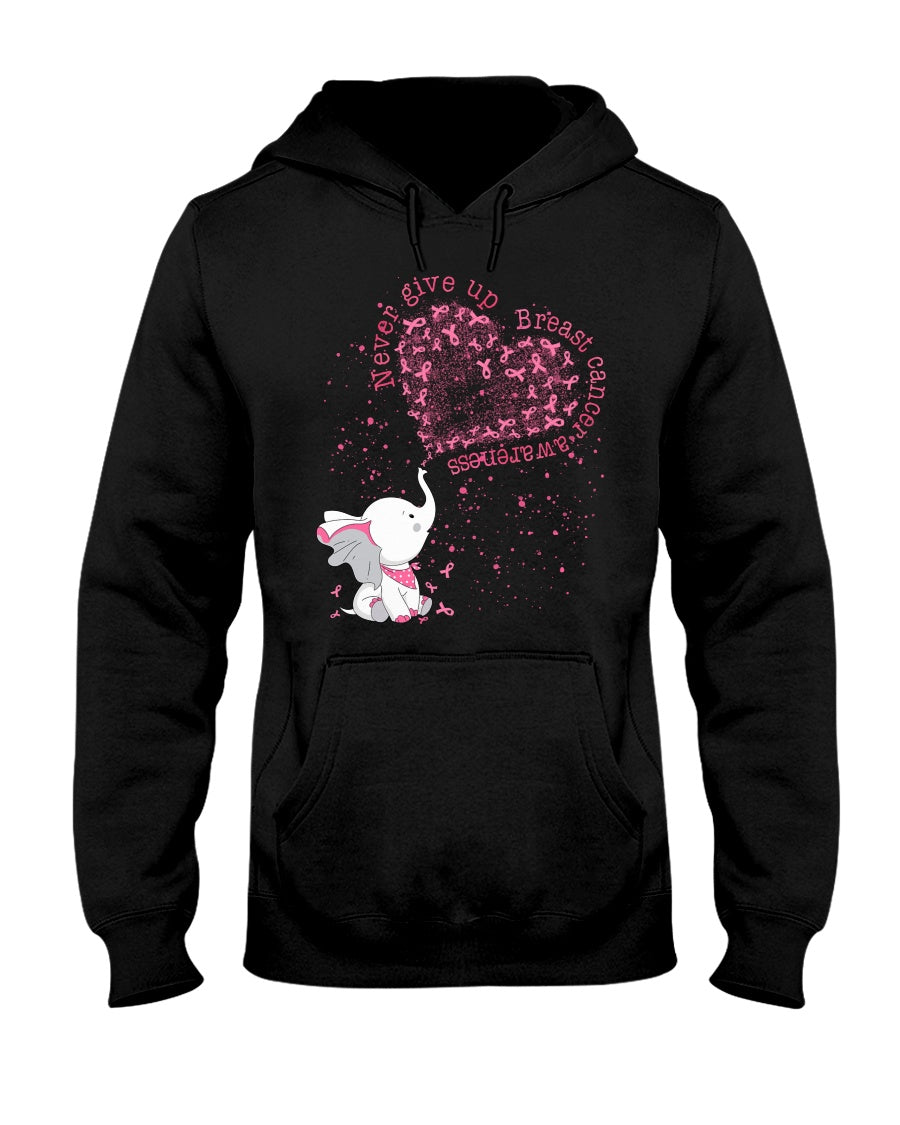 Niemals aufgeben – T-Shirt und Hoodie zur Sensibilisierung für Brustkrebs 0822