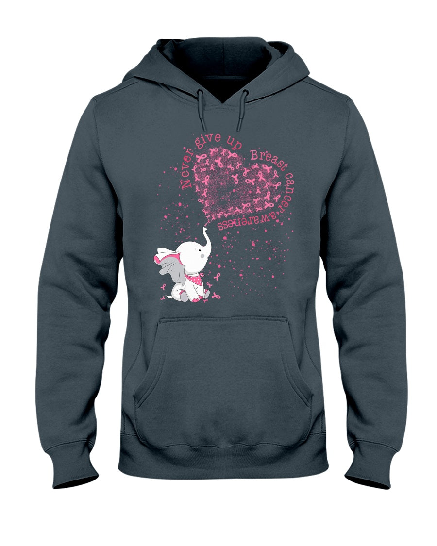 Niemals aufgeben – T-Shirt und Hoodie zur Sensibilisierung für Brustkrebs 0822