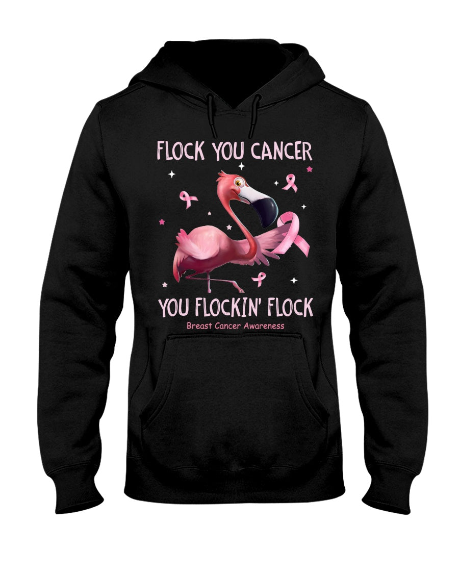 Flamingo Flock You Cancer - Breast Cancer Awareness T-shirt and Hoodie 0822