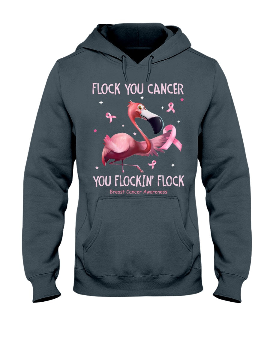 Flamingo Flock You Cancer - Breast Cancer Awareness T-shirt and Hoodie 0822