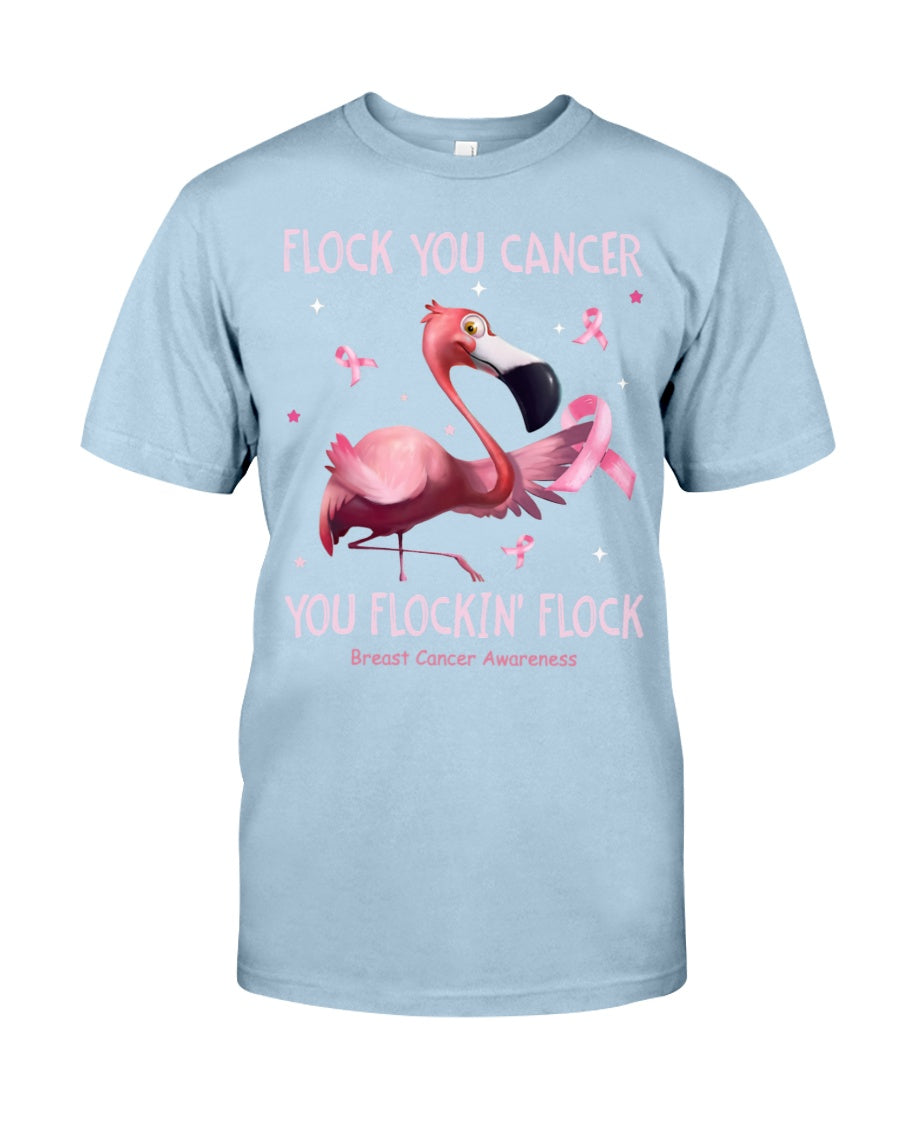 Flamingo Flock You Cancer - Breast Cancer Awareness T-shirt and Hoodie 0822