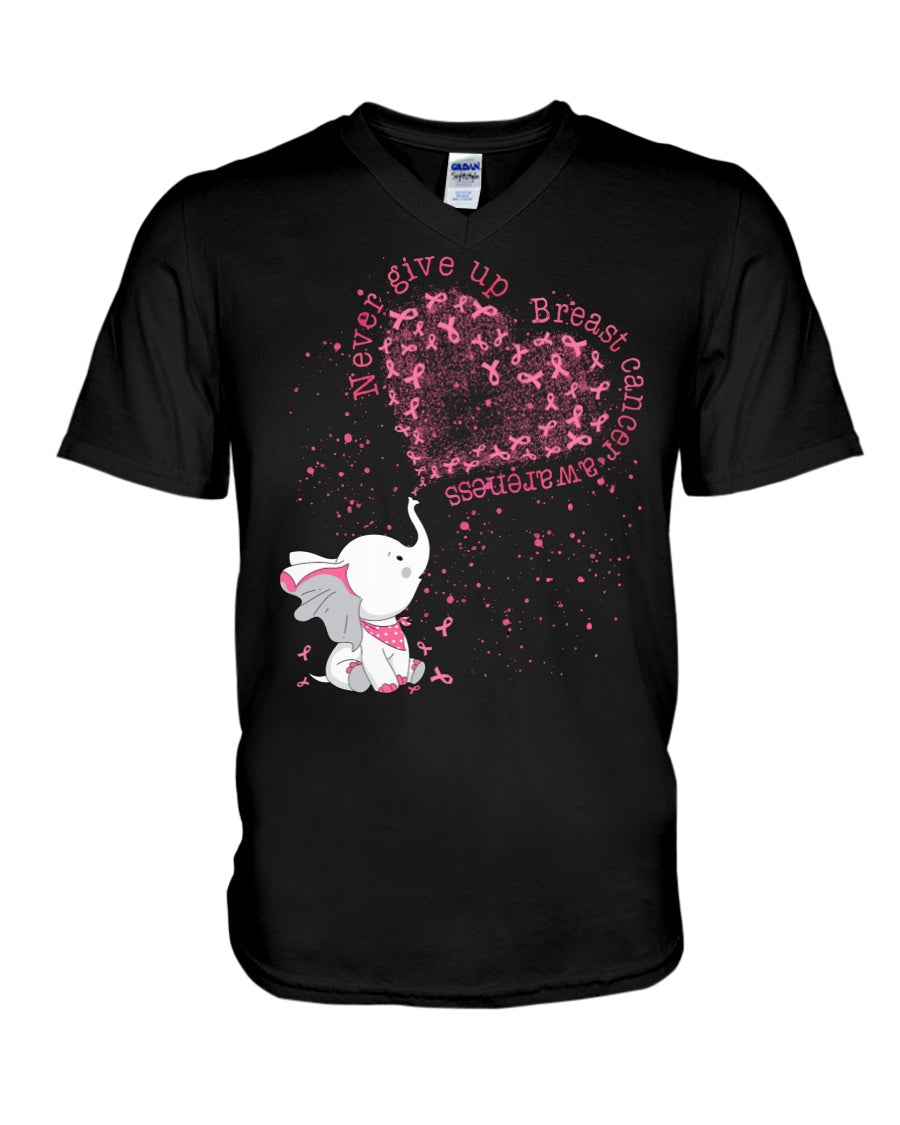 Niemals aufgeben – T-Shirt und Hoodie zur Sensibilisierung für Brustkrebs 0822