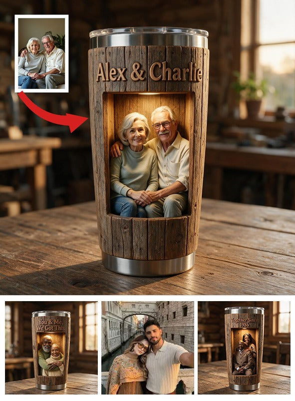 Gobelet Personnalisé Rustique pour Couple Âgé - 'Toi & Moi, On Gère' Cadeau d'Anniversaire Personnalisé pour Partenaires Mariés de Longue Date