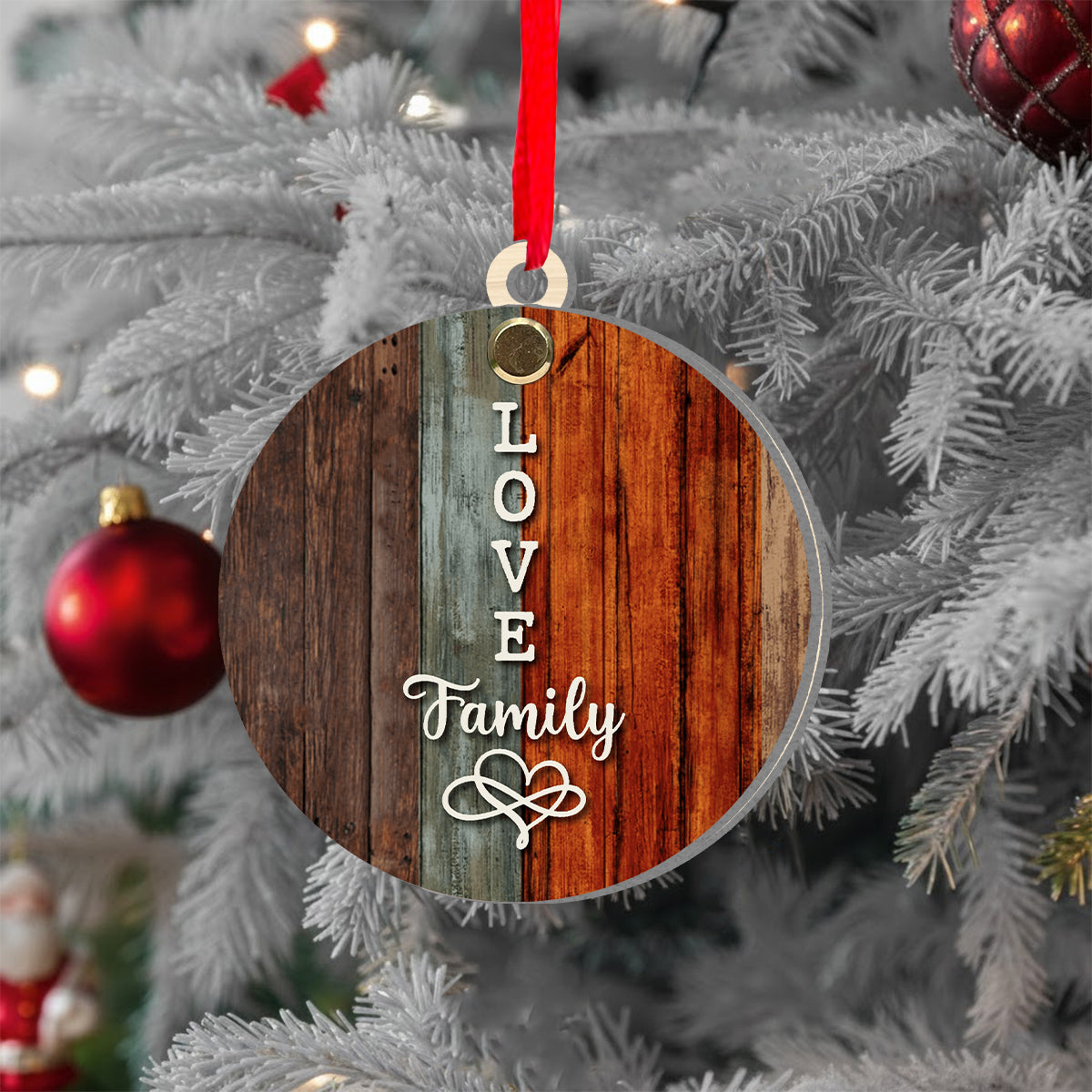 Love Family Crossword Scrabble Puzzle - Personalized Family Flip Ornament