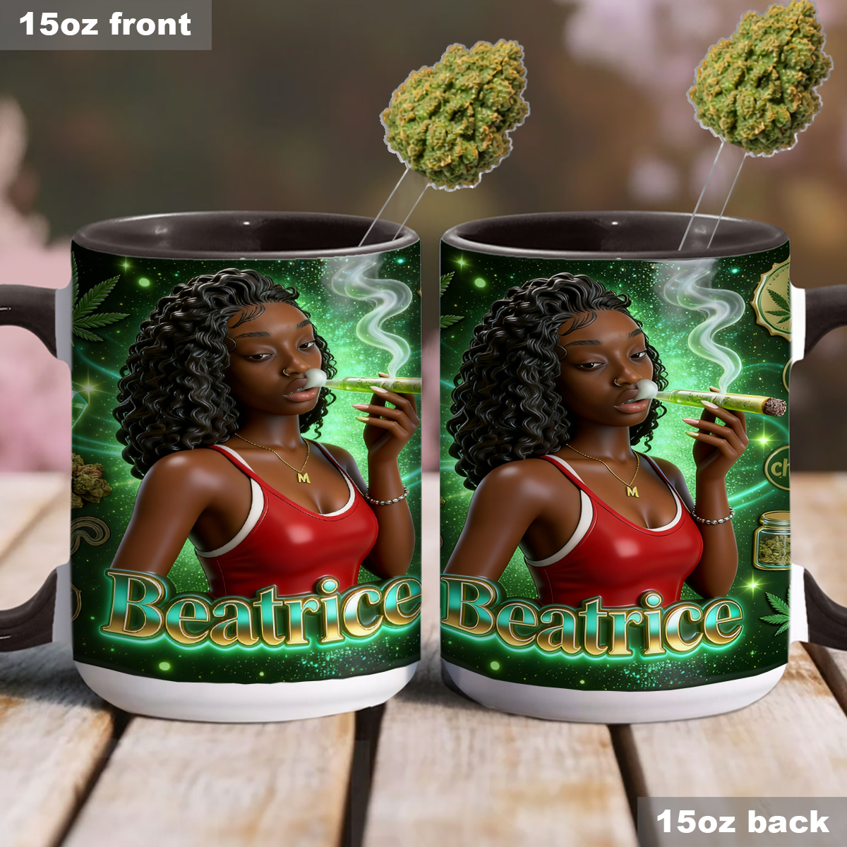 Love Weed – Personalisierter Weed-Set-Becher mit Acryl-Rührstäbchen