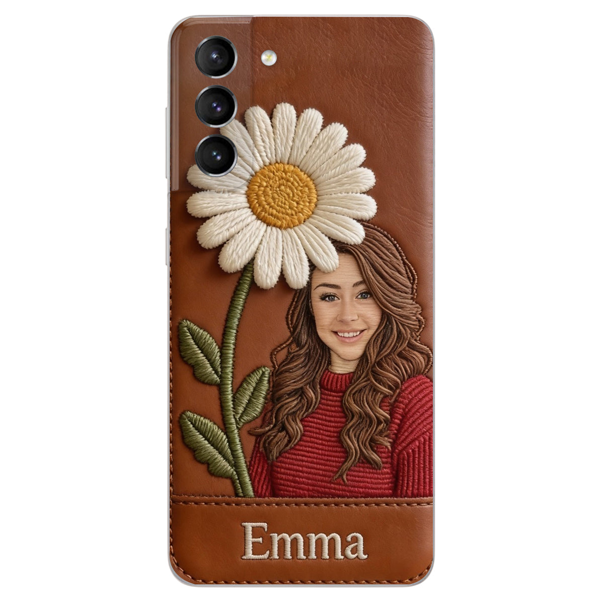 Custom Any Photo Birthmonth Flower - Personalized Self Love Leather Phone Case