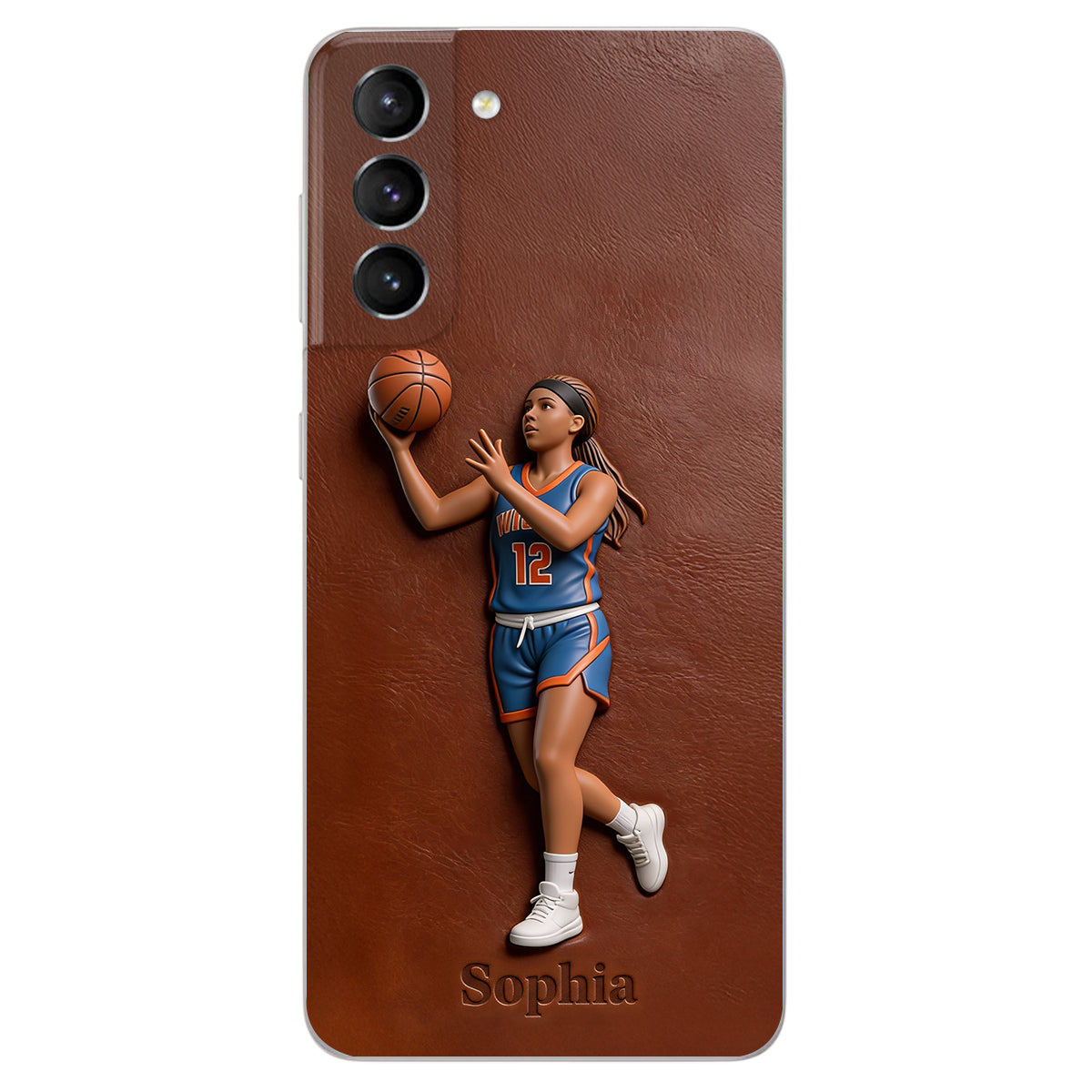 Liebe zum Basketball – Personalisierte Basketball-Handyhülle aus Leder