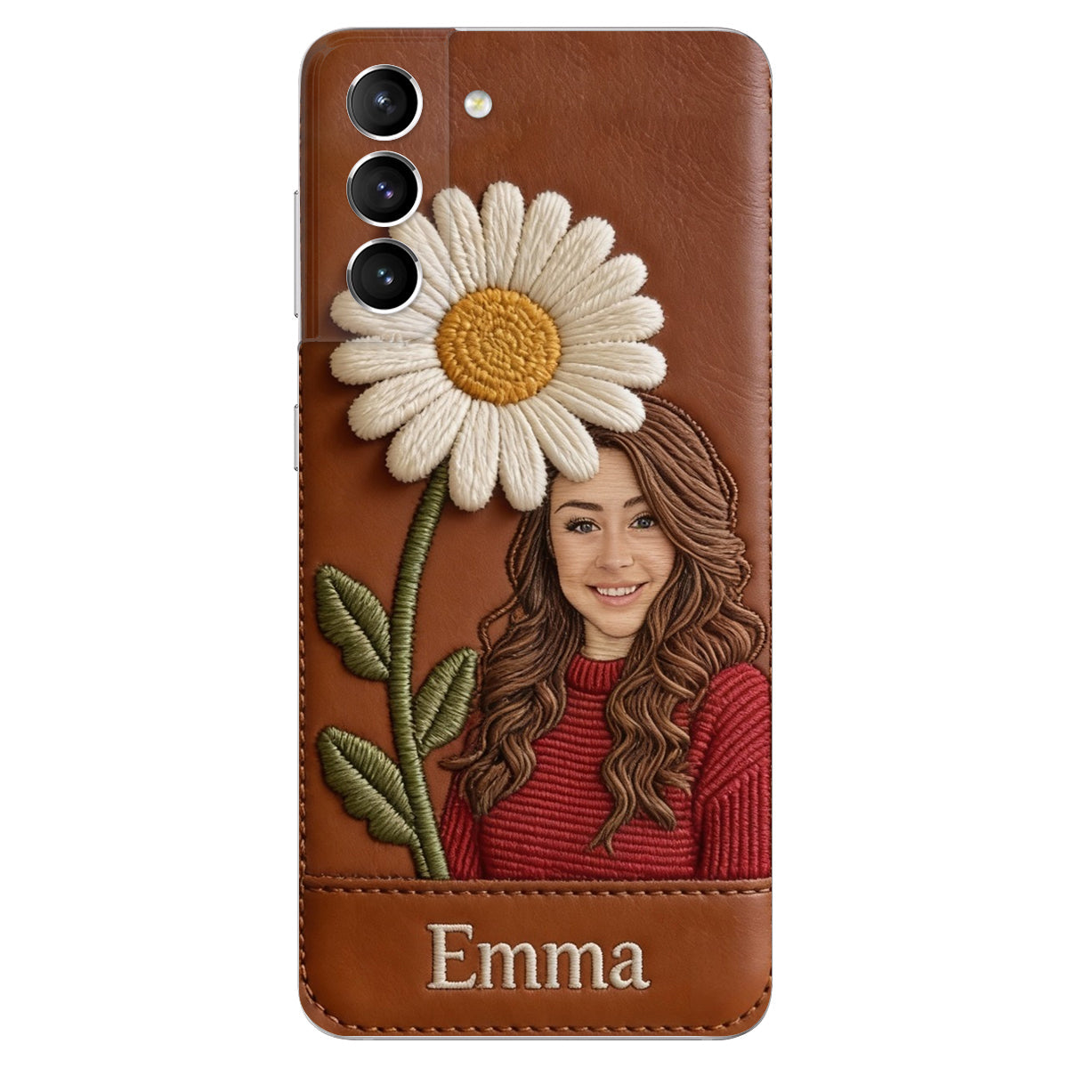 Custom Any Photo Birthmonth Flower - Personalized Self Love Leather Phone Case