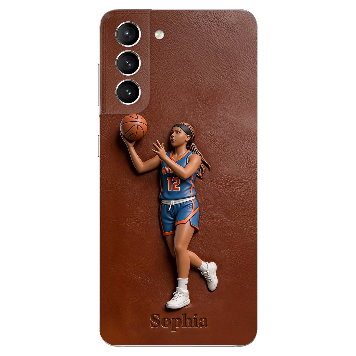 Liebe zum Basketball – Personalisierte Basketball-Handyhülle aus Leder