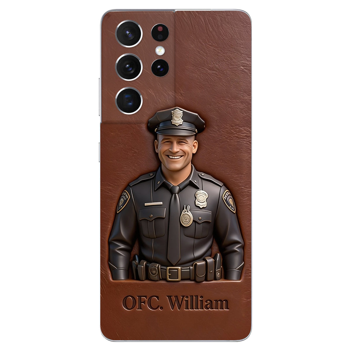 Police Gifts - Personalized Police Officer Leather Phone Case
