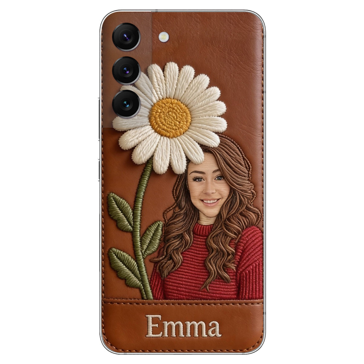 Custom Any Photo Birthmonth Flower - Personalized Self Love Leather Phone Case
