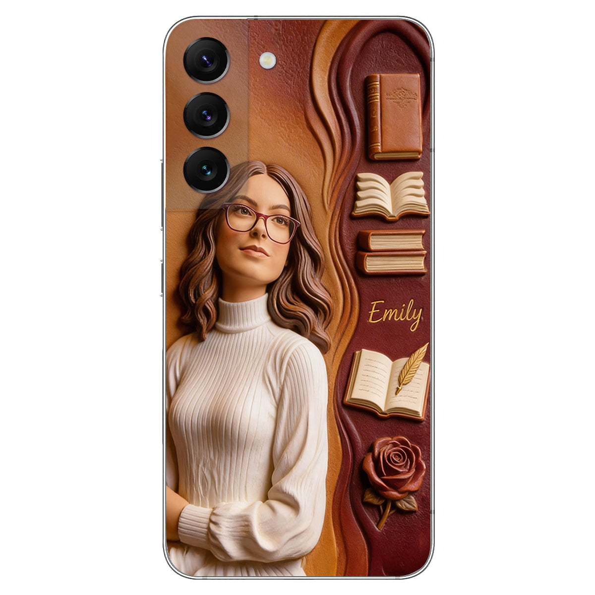 Custom Any Photo Love Books - Personalized Book 3D Embossed Leather Phone Case