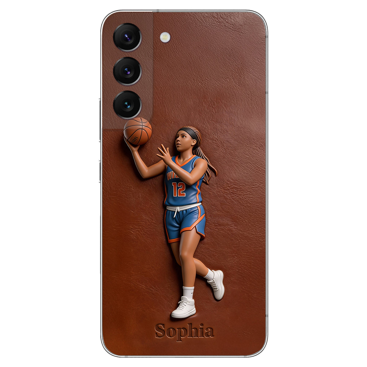 Liebe zum Basketball – Personalisierte Basketball-Handyhülle aus Leder