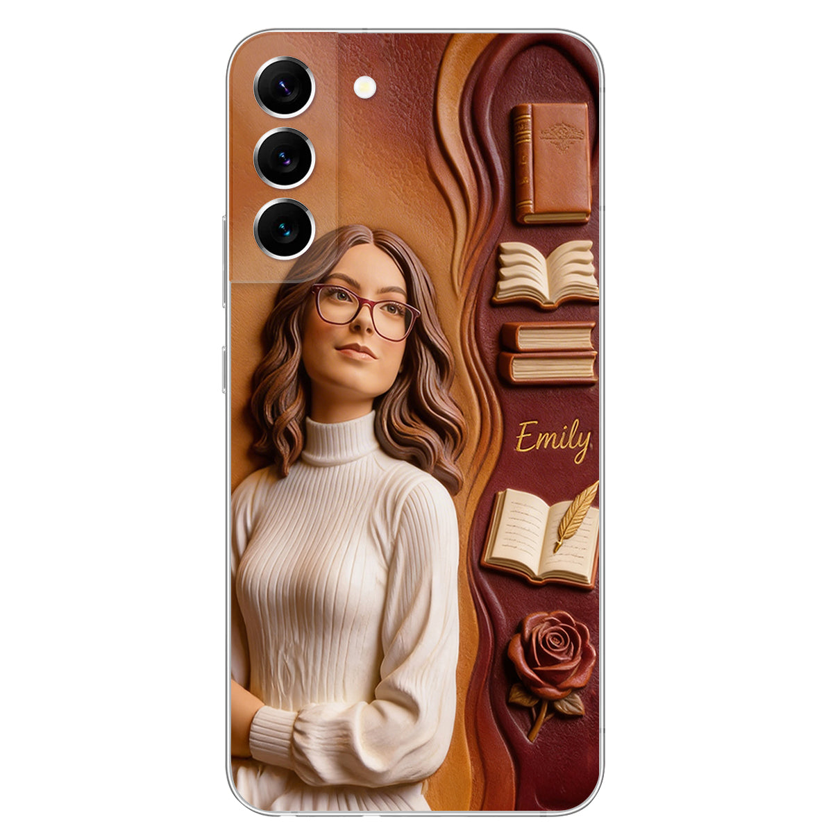 Custom Any Photo Love Books - Personalized Book 3D Embossed Leather Phone Case