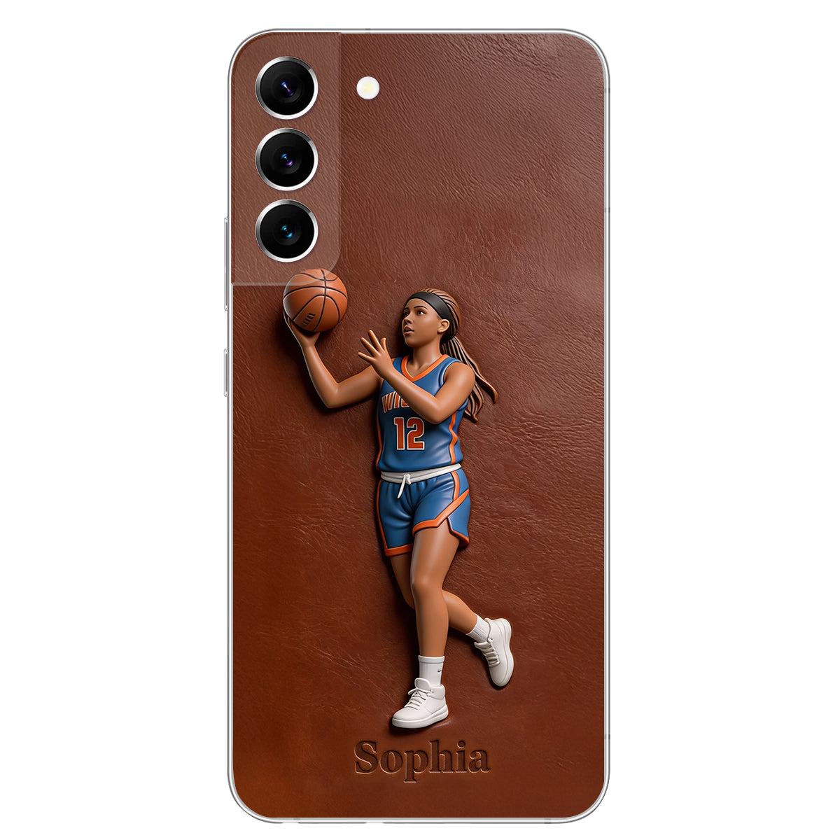 Liebe zum Basketball – Personalisierte Basketball-Handyhülle aus Leder
