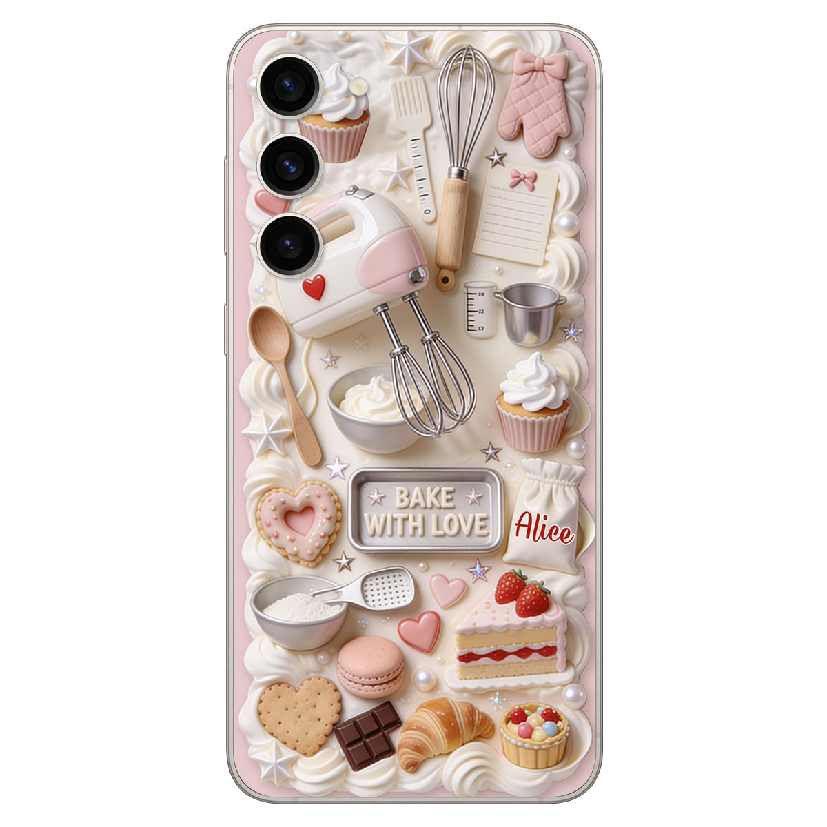 Bake With Love - Personalized Baking 3D Embossed Leather Phone Case