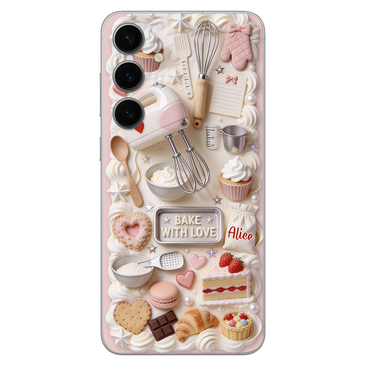 Bake With Love - Personalized Baking 3D Embossed Leather Phone Case