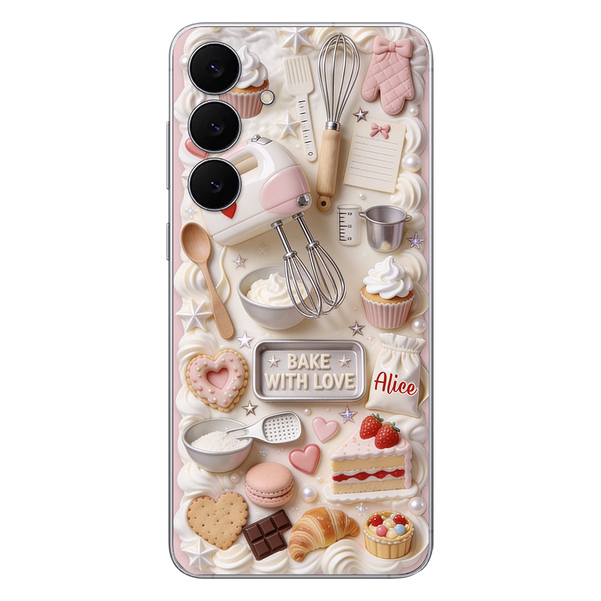 Bake With Love - Personalized Baking 3D Embossed Leather Phone Case