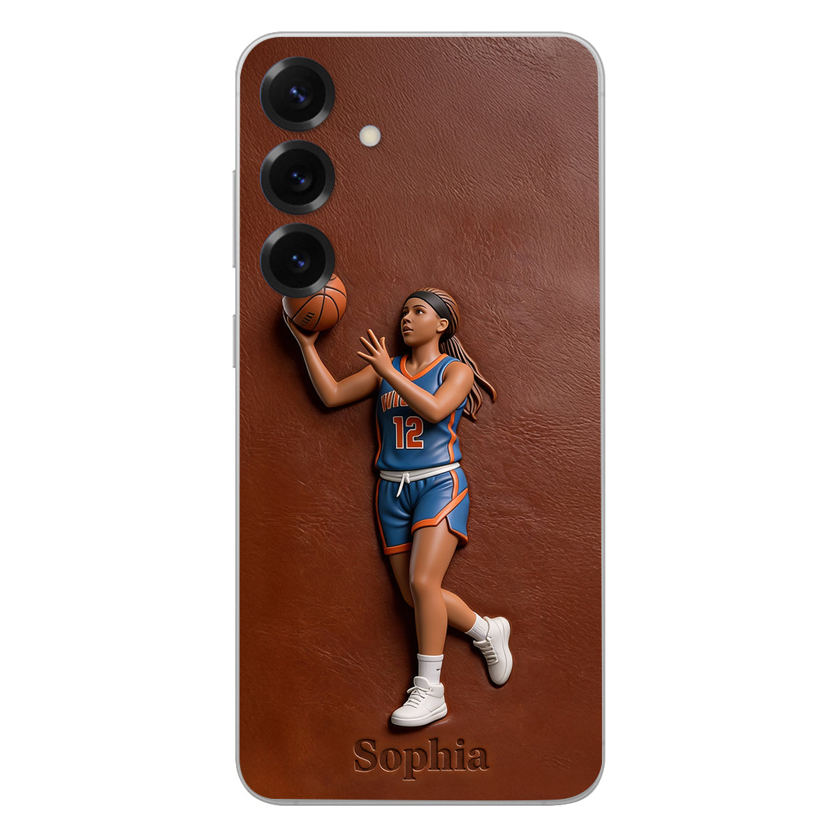 Liebe zum Basketball – Personalisierte Basketball-Handyhülle aus Leder