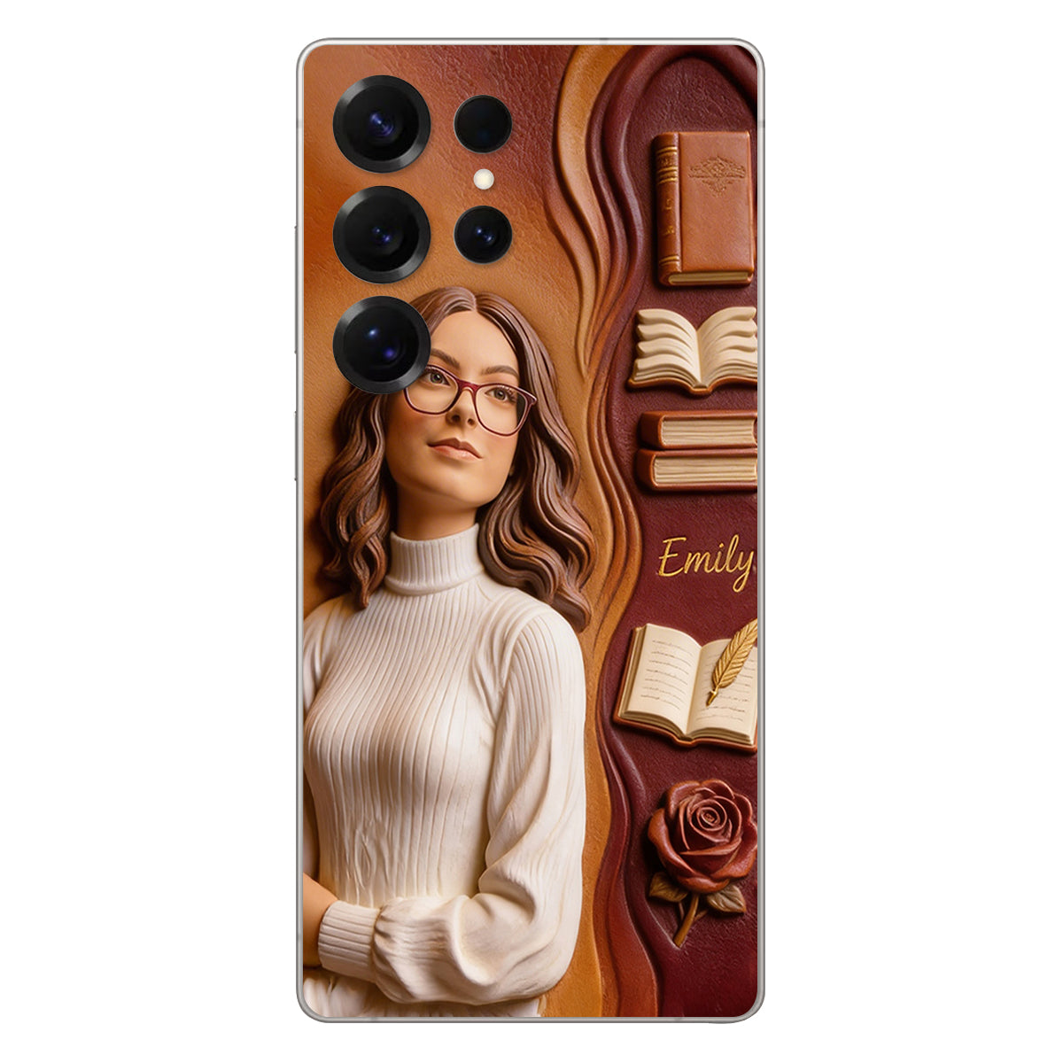 Custom Any Photo Love Books - Personalized Book 3D Embossed Leather Phone Case