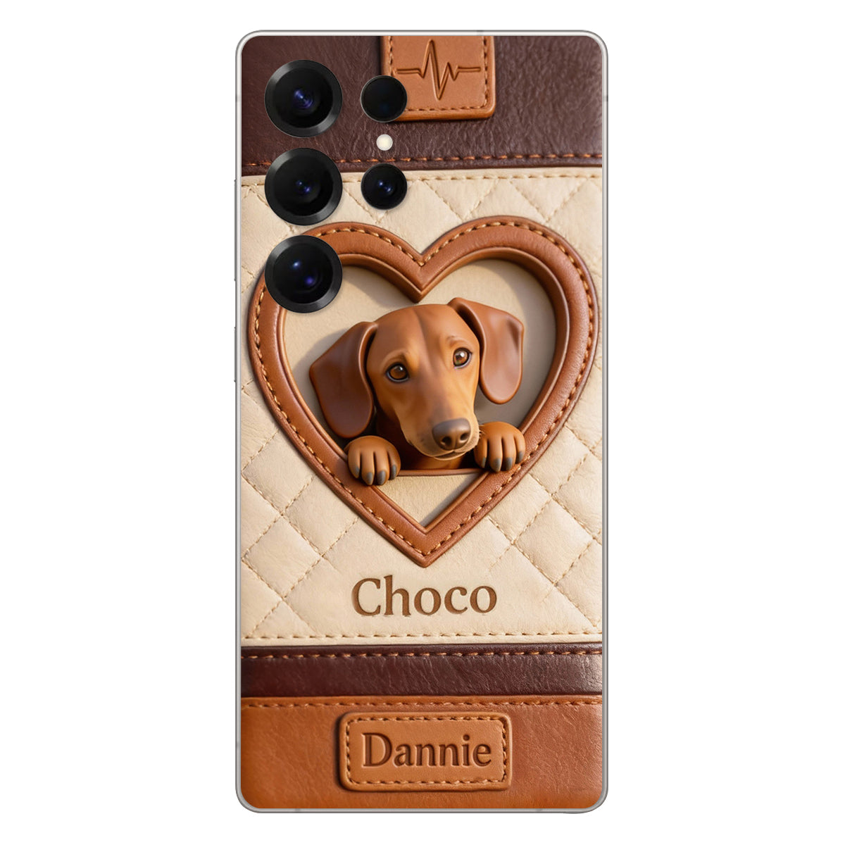 Individuell gestaltbare Handyhülle aus Leder mit Hundemotiv – nach Foto gestaltbar
