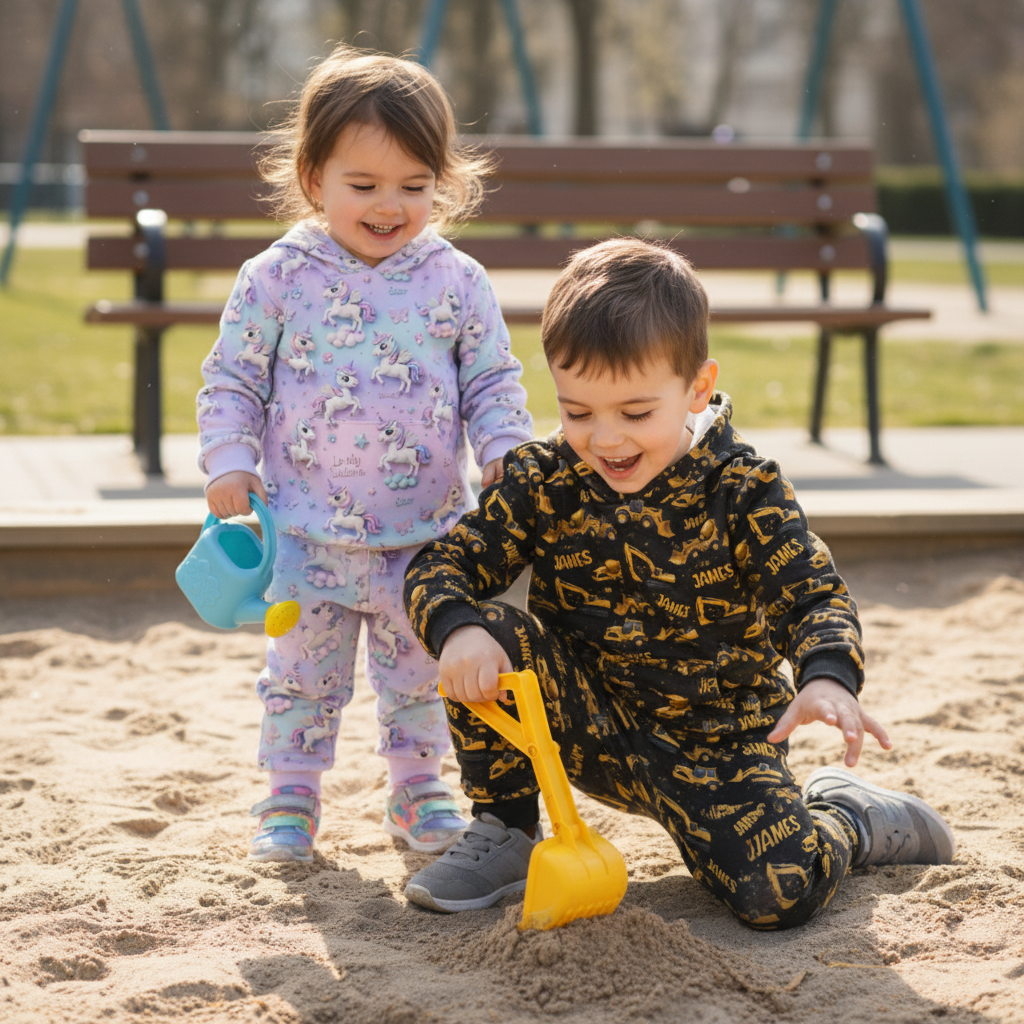 Construction Truck - Personalized Kid Kid Hoodie & Kid Jogger Sweatpants