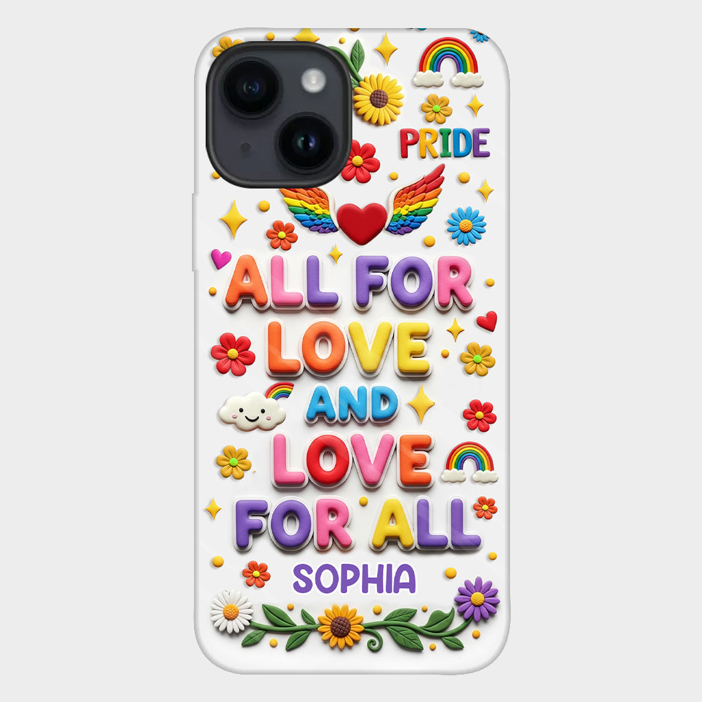 Tout pour l'amour et l'amour pour tous - Coque de téléphone personnalisée avec imprimé intégral en soutien LGBT