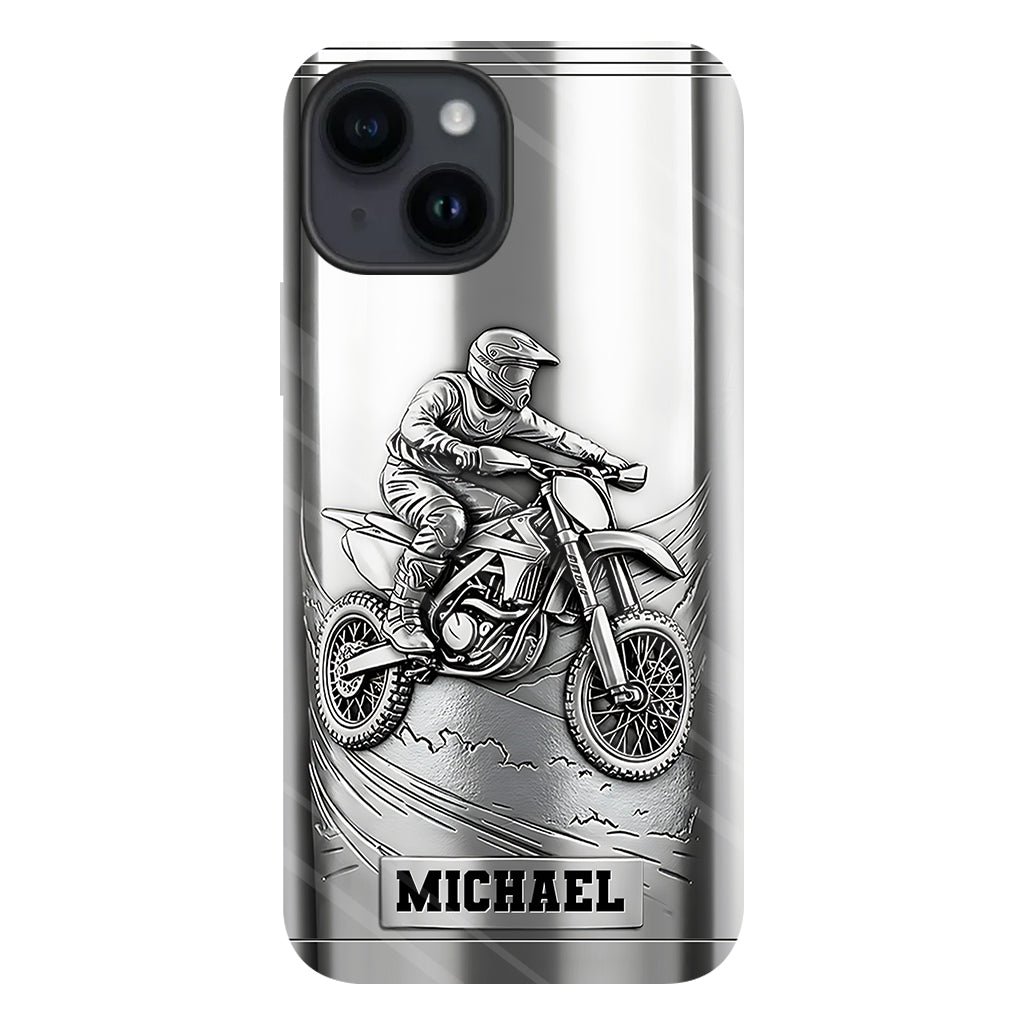 Metalic Dirt Bike/ Motocross - Personalized Dirt Bike Full Print Phone Case