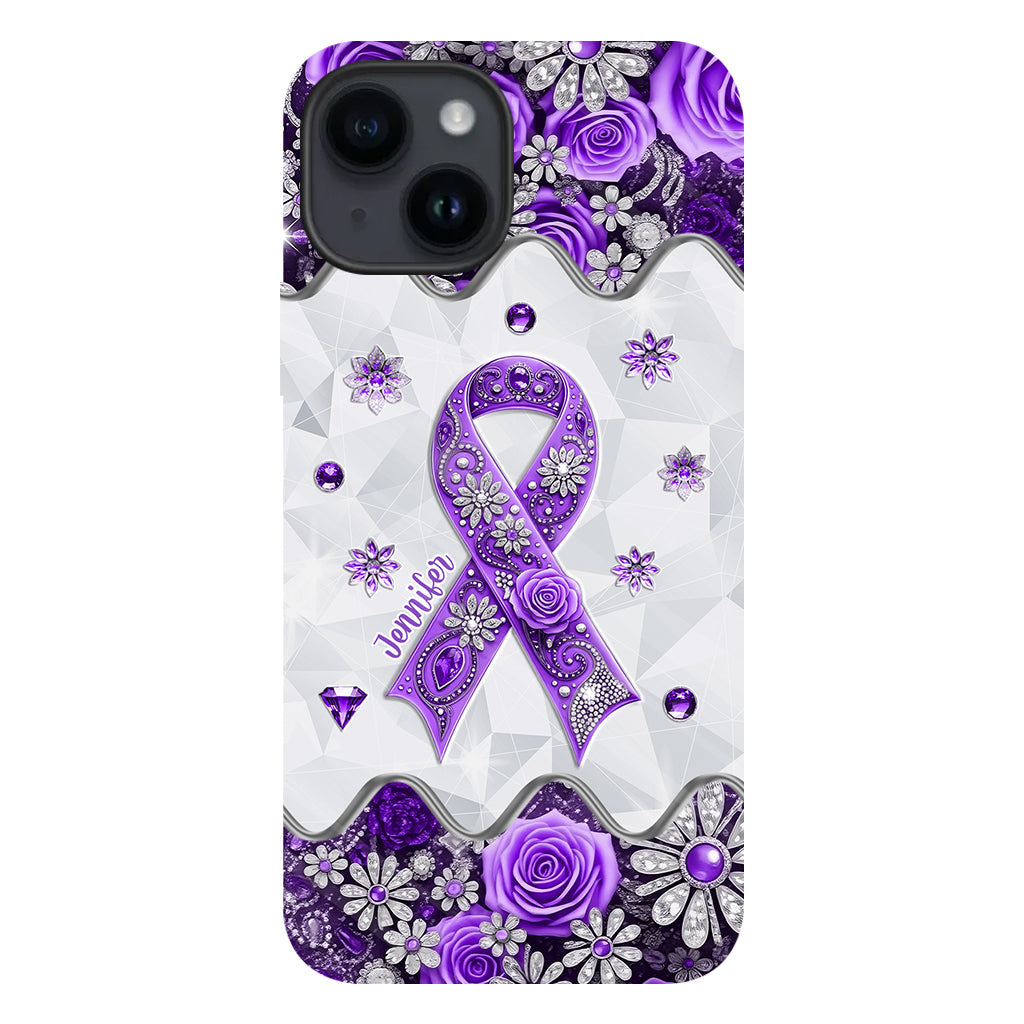 Sensibilisation au cancer - Coque de téléphone personnalisée avec impression intégrale sur la sensibilisation au cancer du pancréas