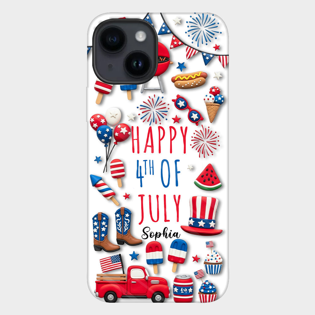 Frohen 4. Juli! – Personalisierte Handyhülle mit Allover-Print zum Unabhängigkeitstag/4. Juli