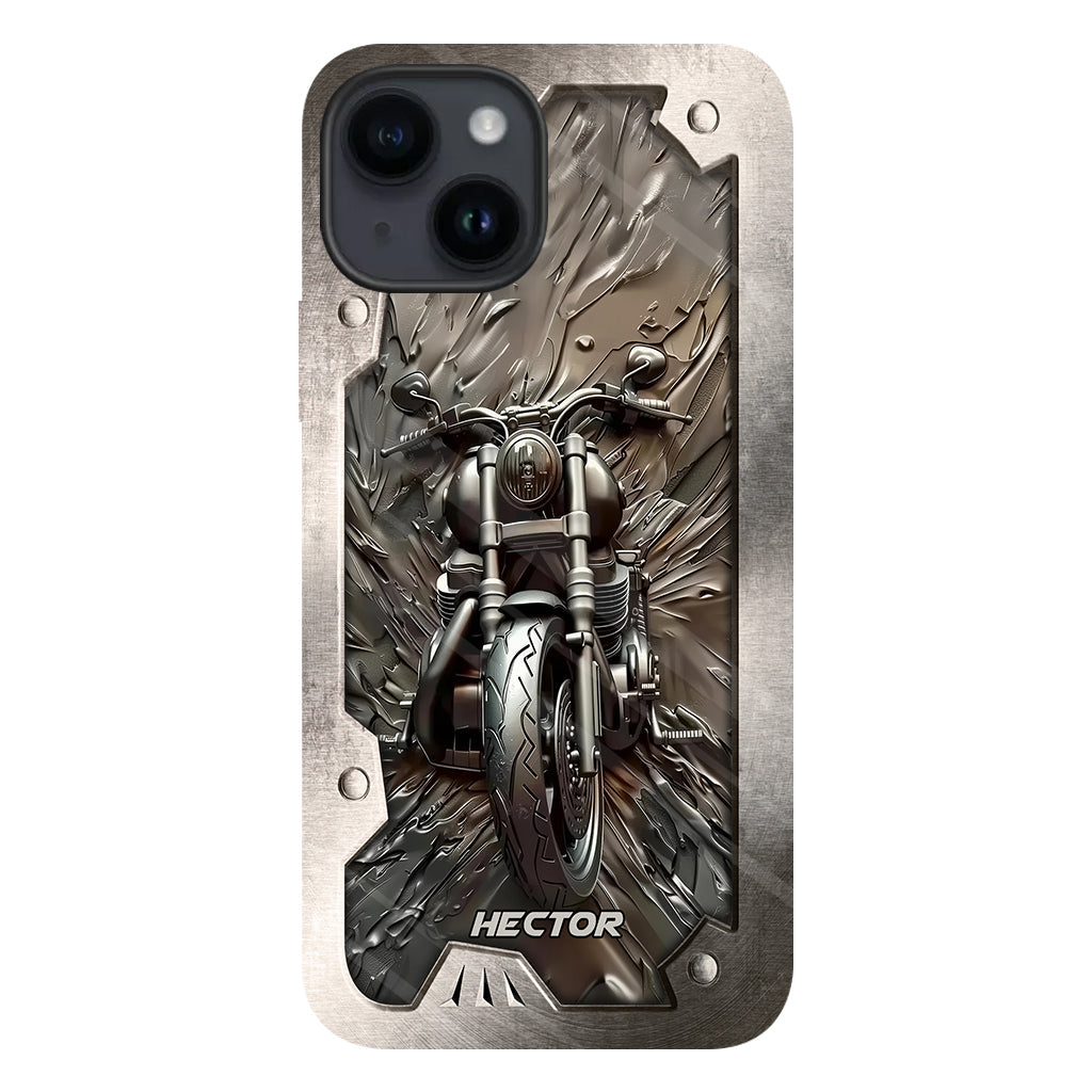 Coque de téléphone personnalisée avec motif motard vintage - Moto vintage