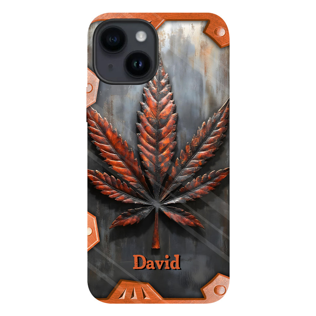 Superbe coque de téléphone personnalisée avec motif feuille et cannabis