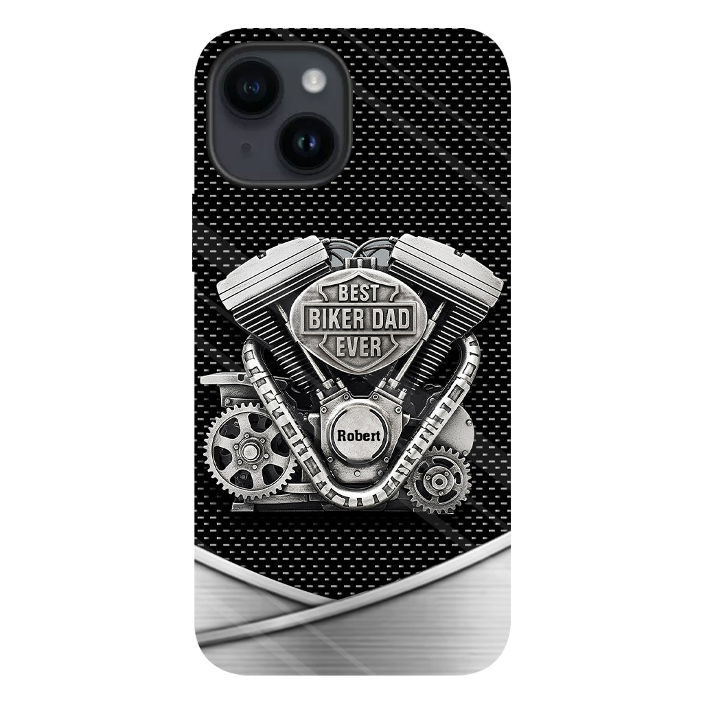 Meilleur papa du monde - Coque de téléphone personnalisée avec motif motard