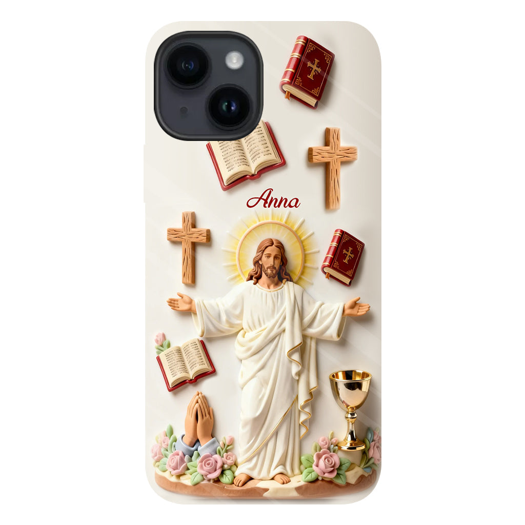 La foi plutôt que la peur - Coque de téléphone personnalisée avec impression chrétienne intégrale