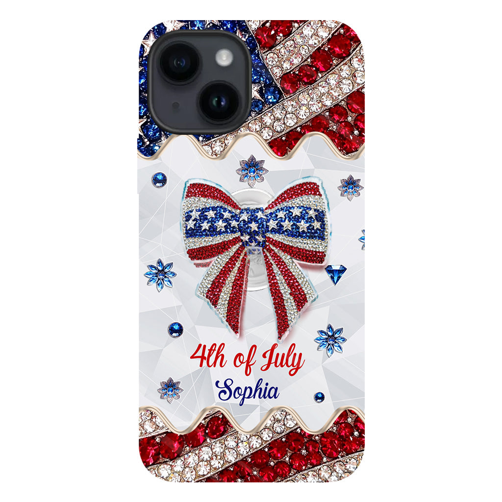 Fête de l'Indépendance - Coque de téléphone et support personnalisés avec impression intégrale pour la fête nationale américaine (4 juillet).