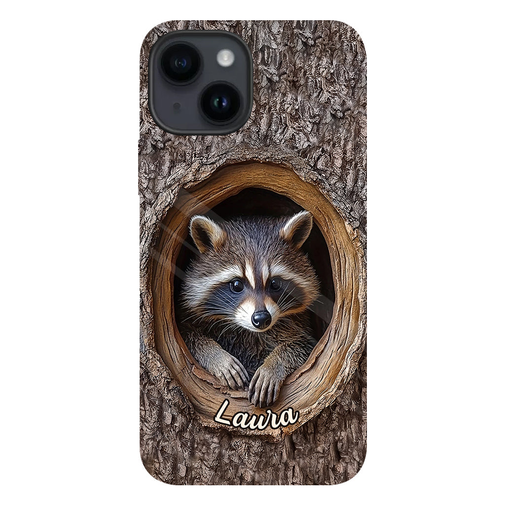 Adorable raton laveur - Coque de téléphone personnalisée avec motif raton laveur intégral