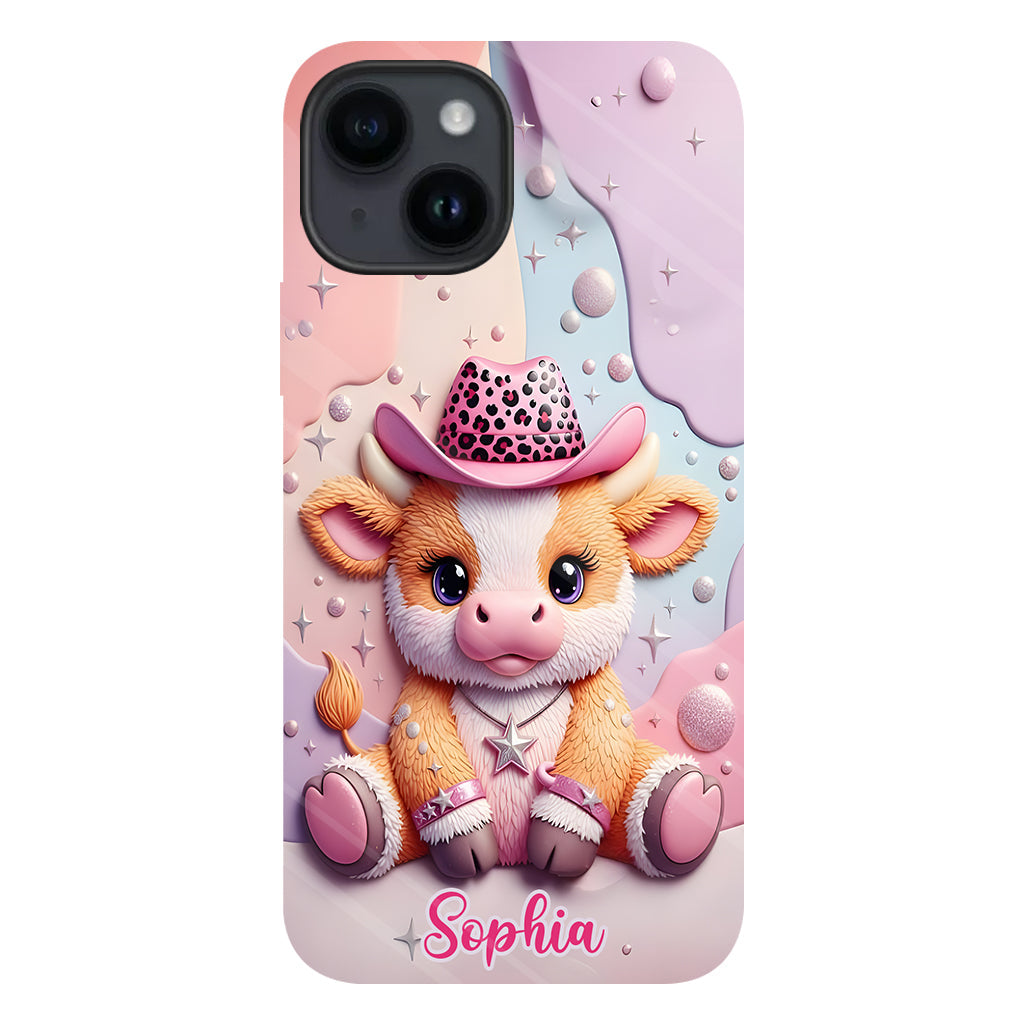 Adorable vache des Highlands - Coque de téléphone personnalisée avec imprimé intégral vache des Highlands